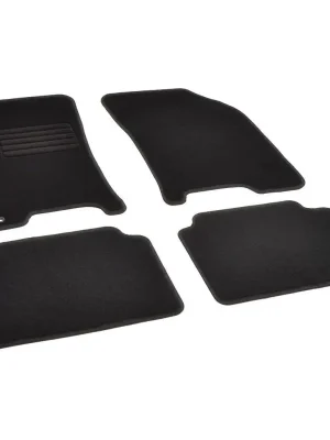 Vysoce Kvalitní Autokoberce textilní přesné černé / černé obšití - Chevrolet Kalos (2002-2011) 5-sedadel