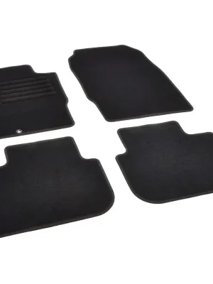 Autokoberce textilní přesné černé / černé obšití - Mitsubishi Colt VI (Typ Z30) (2004-2012) 3-dvéřový 5-sedadel Cenový Hit
