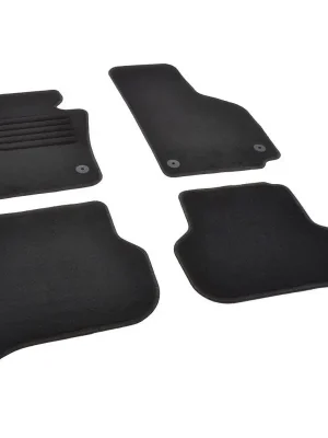 Autokoberce textilní přesné černé / černé obšití - Seat Altea (Typ 5P) XL (2009-2015) 5-sedadel Zlevněný