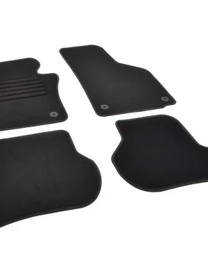 Autokoberce textilní přesné černé / černé obšití - Seat Leon II (Typ 1P) (2005-2009) 5-sedadel Speciální Cena