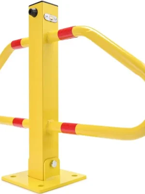 Parkovací zábrana / bariéra sklopná zamykací kovová 48cm - žlutá s odrazkou Oblíbený