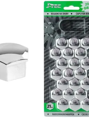 Ihned K Objednání Krytky ochranné / čepičky plastové na šrouby / matice kol 21mm - chromové / sada 21ks