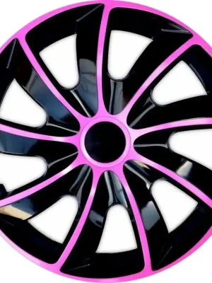 Rychlé Dodání Ozdobné kryty kol / poklice 16 palců - Quad Bicolor Black Pink - sada 4ks