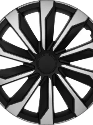 Koupit Online Ozdobné kryty kol / poklice 14 palců - Typhoon Silver Black - sada 4ks