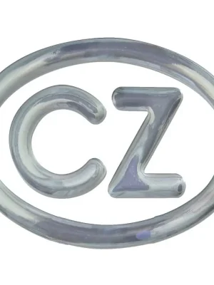 Akce Samolepka poloplastická - CZ / stříbrná / malá