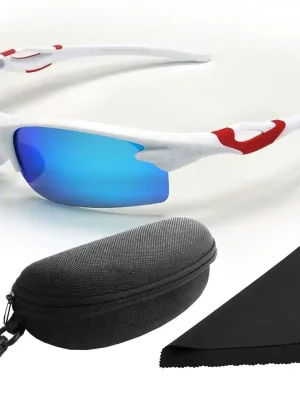 Výprodej Brýle sluneční Polarized 174 - obroučky bílé / skla modrá zrcadlová / polarizační skla / pouzdro a utěrka