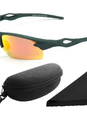 Brýle sluneční Polarized 174 - obroučky černé / skla červeno-zlatá zrcadlová / polarizační skla / pouzdro a utěrka Levný