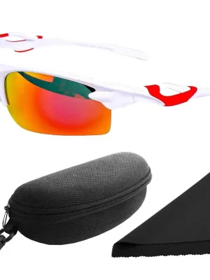 Brýle sluneční Polarized 174 - obroučky bílé / skla červeno-zlatá zrcadlová / polarizační skla / pouzdro a utěrka Sleva
