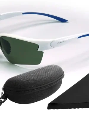 Nejprodávanější Brýle sluneční Polarized 251 - obroučky bílé-modré / skla tmavá / polarizační skla / pouzdro a utěrka