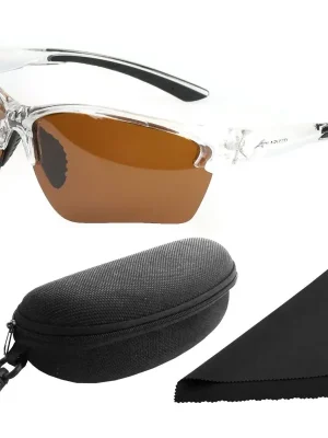 Brýle sluneční Polarized 251 - obroučky průhledné-černé / skla hnědá / polarizační skla / pouzdro a utěrka Nejlepší Cena