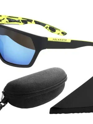 Brýle sluneční Polarized 261 - obroučky černá kamufláž / skla modrá zrcadlová / polarizační skla / pouzdro a utěrka Výhodná Nabídka