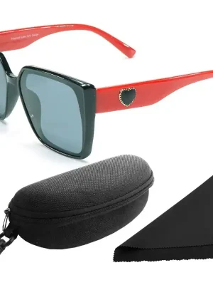 Brýle sluneční Polarized 268 - obroučky černé-červené / skla tmavá / polarizační skla / pouzdro a utěrka Cenová Bomba