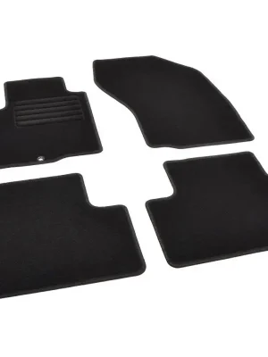 Sleva Autokoberce textilní přesné černé / černé obšití - Mitsubishi Outlander II (Typ CW) (2006-2012) 5-sedadel