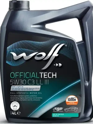 Originální Syntetický motorový olej Wolf Officialtech 5W-30 C3 LongLife III 4l