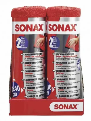 Autentický Sonax Utěrka z mikrovlákna na exteriér - červená 2ks