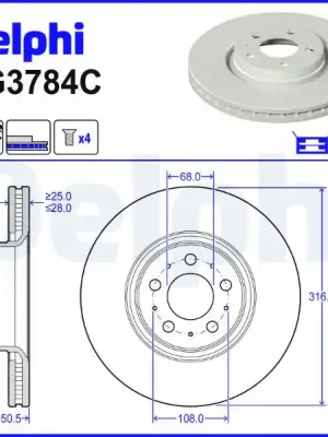 Must-Have Brzdový kotouč DELPHI BG3784C