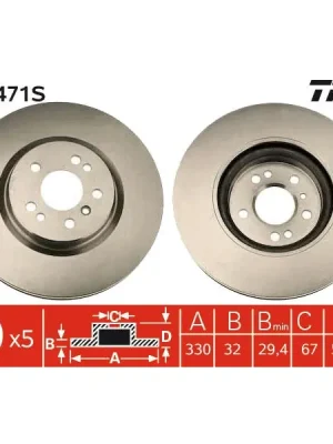 Ověřený Brzdový kotouč TRW DF4471S