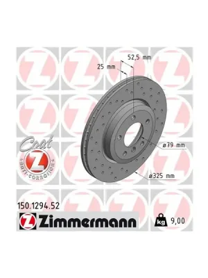Top Prodej Brzdový kotouč ZIMMERMANN 150.1294.52