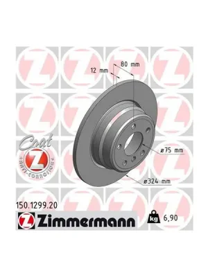Brzdový kotouč ZIMMERMANN 150.1299.20 Doprava Zdarma