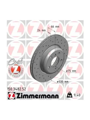 Brzdový kotouč ZIMMERMANN 150.3482.52 Omezená Nabídka
