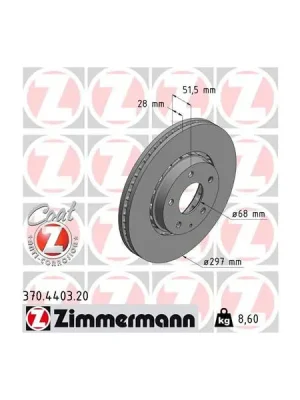 Brzdový kotouč ZIMMERMANN 370.4403.20 Odeslání Ihned