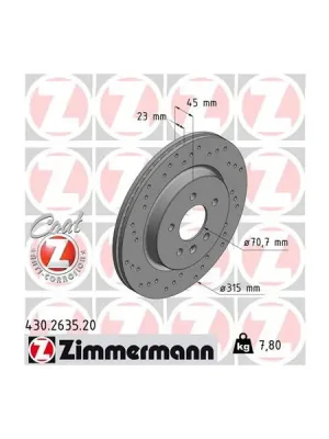 Cenově Výhodný Brzdový kotouč ZIMMERMANN 430.2635.20