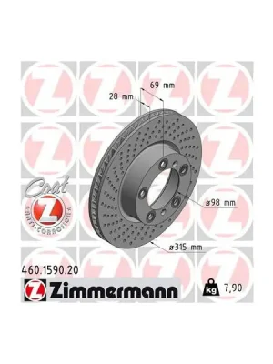 Výprodej Brzdový kotouč ZIMMERMANN 460.1590.20