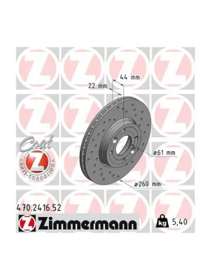 Brzdový kotouč ZIMMERMANN 470.2416.52 Akční Nabídka