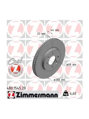 Brzdový kotouč ZIMMERMANN 480.1545.20 Časově Omezené