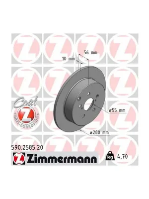 Dokud Zásoby Vydrží Brzdový kotouč ZIMMERMANN 590.2585.20