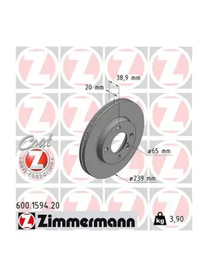 Brzdový kotouč ZIMMERMANN 600.1594.20 Nejlepší Volba