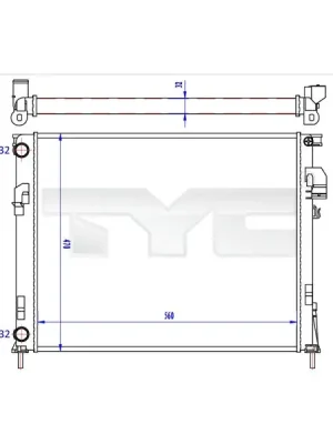 Chladič, chlazení motoru TYC 725-0043-R Finální Výprodej