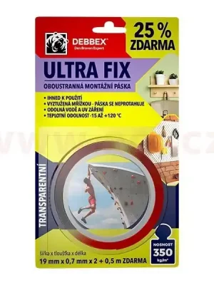 Značkový Debex Oboustranná montážní páska ULTRA FIX 19 mm x 0,7 mm x 2,5 m
