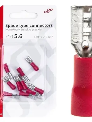 Elektrické konektory – samice (násuvka) 5.6mm 0.5-1.5mm2 10A 10 ks Jen Po Omezenou Doba