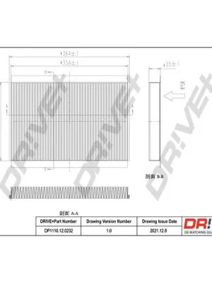 Filtr, vzduch v interiéru Dr!ve+ DP1110.12.0232 Ihned K Objednání