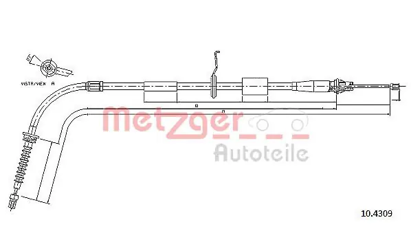 Tažné lanko, parkovací brzda METZGER 10.4309 Akce