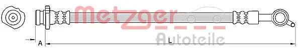 Brzdová hadice METZGER 4110850 Vysoce Kvalitní