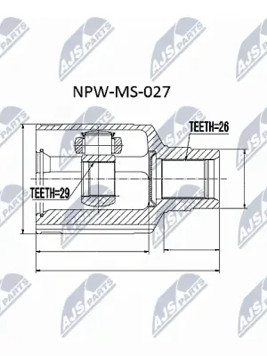 Originální Sada kloubů, hnací hřídel NTY NPW-MS-027