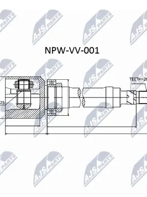 Odeslání Ihned Sada kloubů, hnací hřídel NTY NPW-VV-001