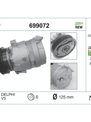 Expresní Doručení Kompresor, klimatizace VALEO 699072