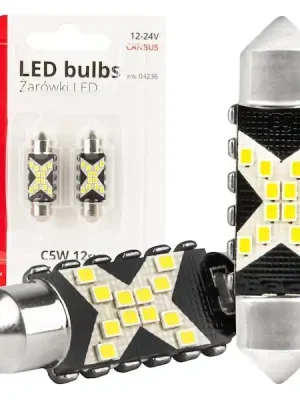 Super Cena LED žárovky CANBUS 12SMD Festoon C5W 2016 36mm White 12/24V AMiO-04236