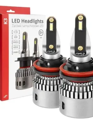 Značkový LED žárovky hlavního svícení K3 H8 H9 H11 H16 12V 6000K canbus AMIO-03686