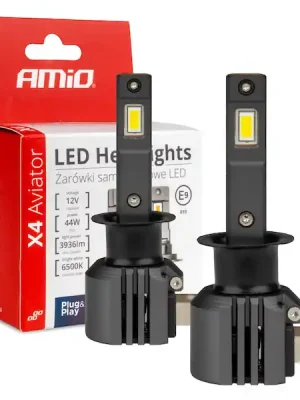 LED žárovky X4-series AVIATOR H1 6500K max 44W AMIO-03761 Tovární Cena