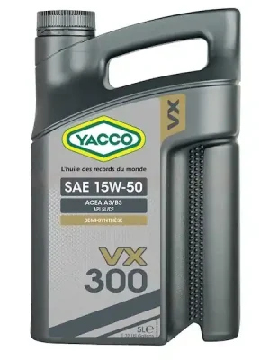 Motorový olej YACCO VX 300 15W50 5L Omezená Nabídka