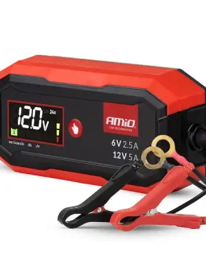 Vysoce Kvalitní Nabíječka digitální AGM GEL STD LiFePo4 MAX 5A 6/12V PRO AMIO-04527