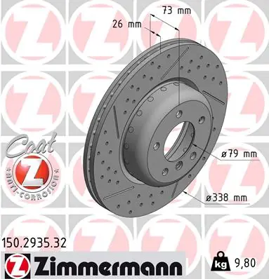 Brzdový kotouč ZIMMERMANN 150293532 Speciální Cena