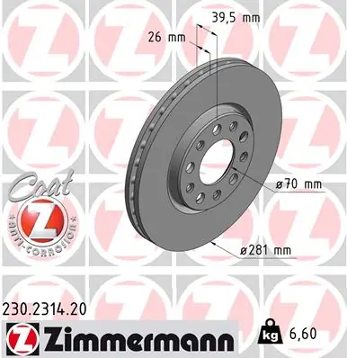 Must-Have Brzdový kotouč ZIMMERMANN 230231420