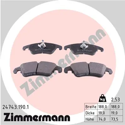 Akce Sada brzdových destiček, kotoučová brzda ZIMMERMANN 247431901