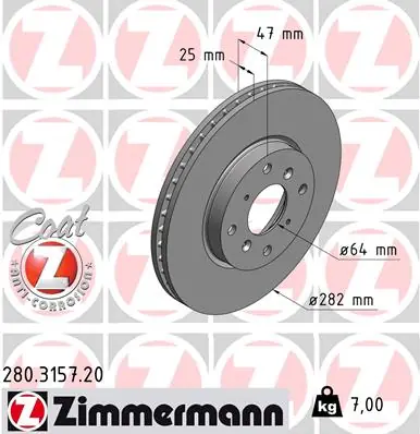 Objednat Nyní Brzdový kotouč ZIMMERMANN 280315720