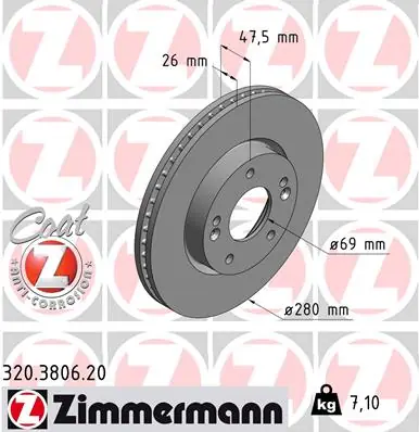 Brzdový kotouč ZIMMERMANN 320380620 Jen Po Omezenou Doba